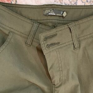 Prana Olive Green Button-Fly Casual Pants